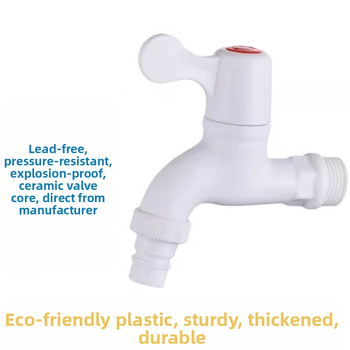 Skalbimo čiaupas, plastmasinis, keramikos šerdies ventiliu, srieginis prijungimas, 0–90°C, 0–1.0 MPa