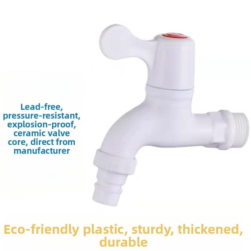 Skalbimo čiaupas, plastmasinis, keramikos šerdies ventiliu, srieginis prijungimas, 0–90°C, 0–1.0 MPa