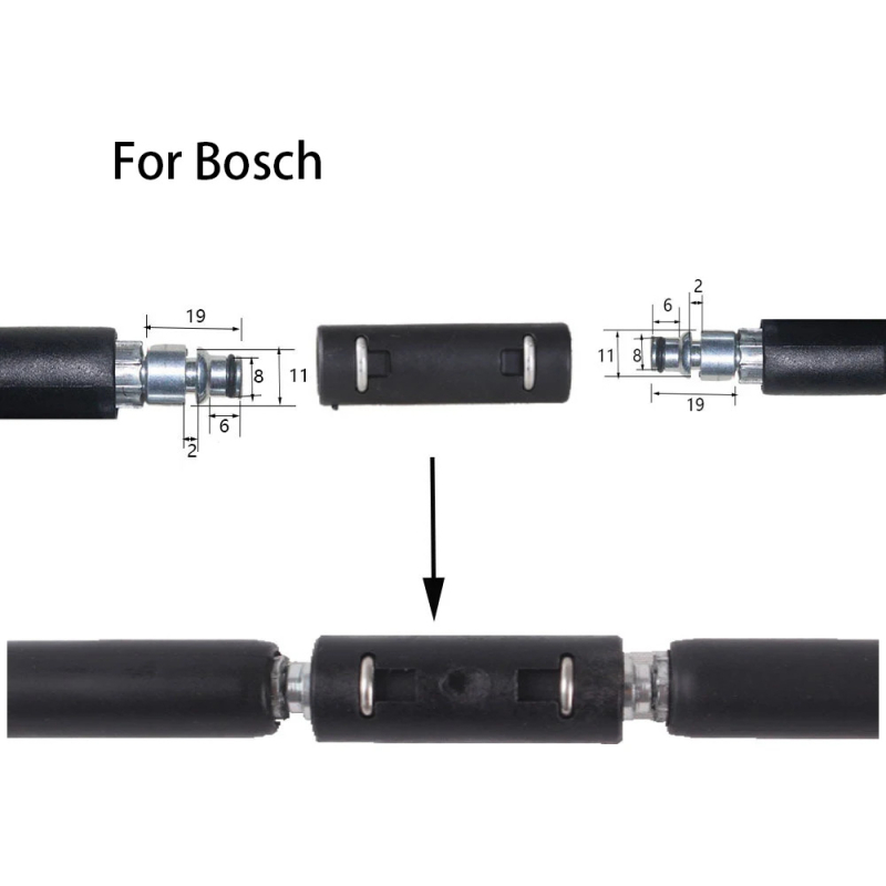 Pagarinājuma savienotājs augsta spiediena šķiedru šļūtenei, Karcher K2–K7, sprādziendrošs, materiāls: inženierplastmasa, 60 g