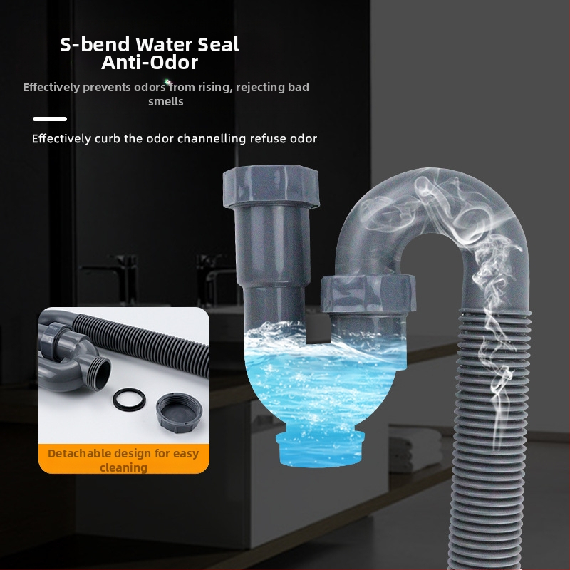 S-образна дезодорираща канализационна тръба | Модел: S-bend deodorant sewer pipe; Материал: PP; Форма: S Bend; Марка: Ruiquan