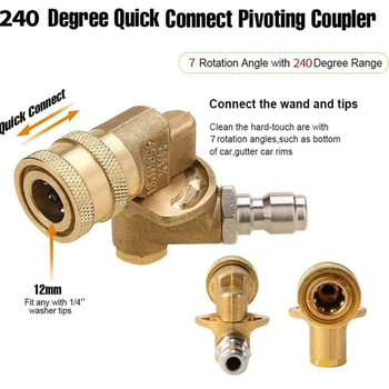 Augstspiediena smidzinātājs automašīnu mazgāšanai, ZANCHY, nerūsējošā tērauda un misiņa konstrukcija, 4000 psi, 650 g