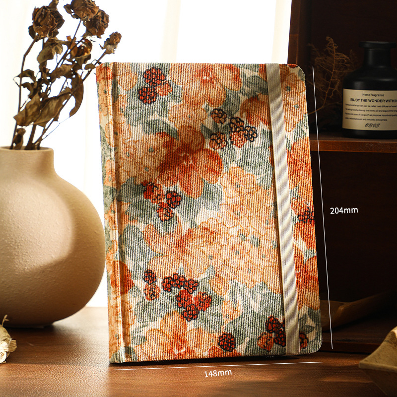 Caiet cu copertă din pânză, stil retro, hârtie din pădure, 160 pagini, greutate hârtiei 100 g