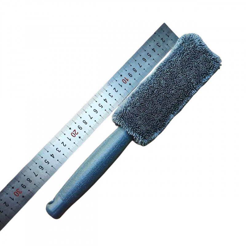 Perie din microfibră pentru roți, mâner lung, țesătură torsionată moale pentru spălarea mașinii