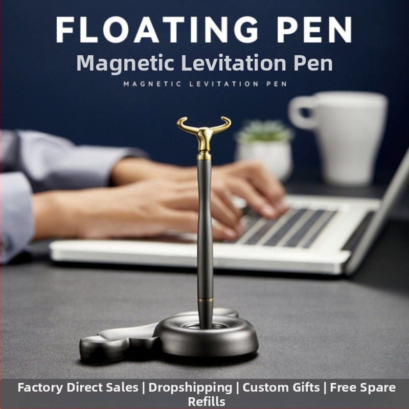Левитиращ писалка–декор за бюро, алуминиев корпус, печат на лого възможен, персонализиране, идеален бизнес подарък
