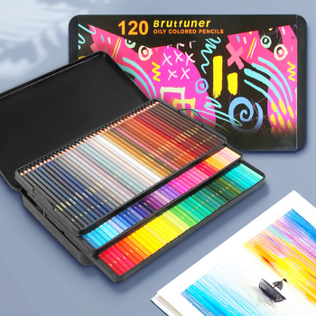 Piašymo pieštukų komplektas su mediniu korpusu, kvadratinio dizaino, pakuojamas į geležinę dėžę