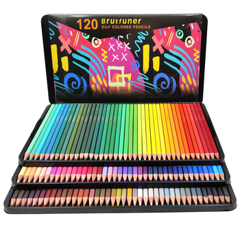 Piašymo pieštukų komplektas su mediniu korpusu, kvadratinio dizaino, pakuojamas į geležinę dėžę