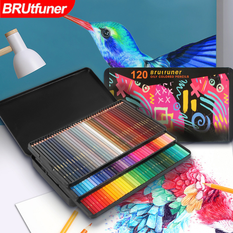 Piašymo pieštukų komplektas su mediniu korpusu, kvadratinio dizaino, pakuojamas į geležinę dėžę