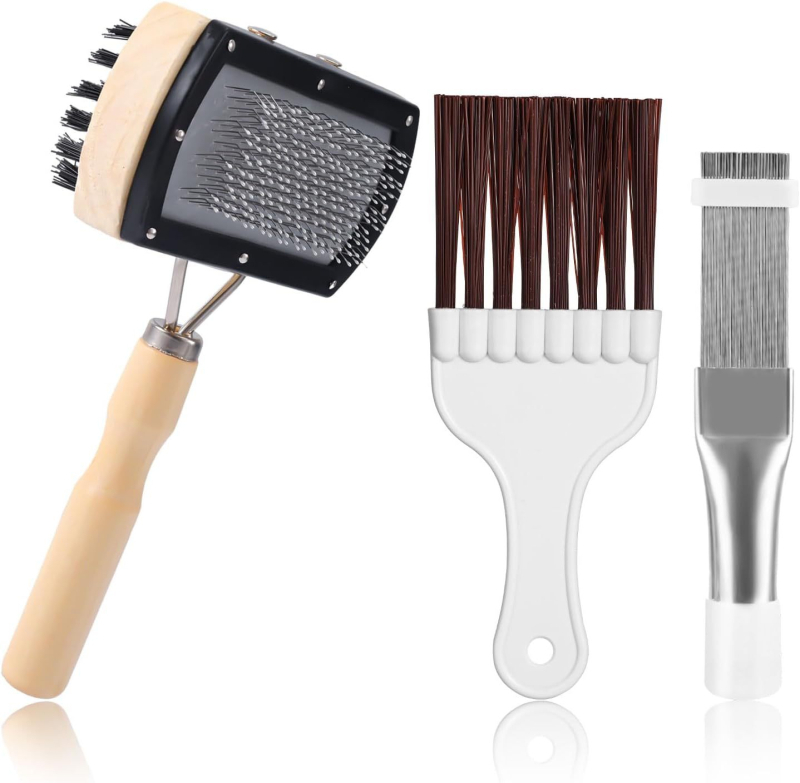 Комплект двуглавни почистващи четки за въздушния изход на климатик с меки пластмасови четки за почистване на кондензаторните ламели