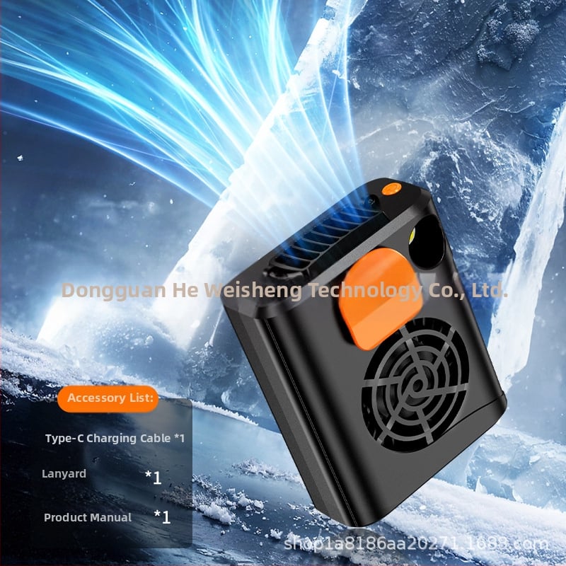 Be šepetėlių variklio juosmens/ kaklo ventiliatorius, USB įkrovimas, integruota 4000–6000 mAh baterija, 3 greičiai, be šepetėlių variklis, nešiojamas stalinis/rankinis ventiliatorius