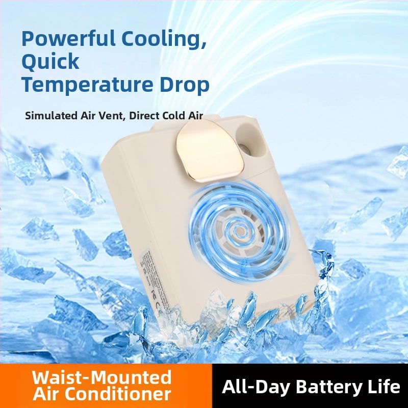 Be šepetėlių variklio juosmens/ kaklo ventiliatorius, USB įkrovimas, integruota 4000–6000 mAh baterija, 3 greičiai, be šepetėlių variklis, nešiojamas stalinis/rankinis ventiliatorius