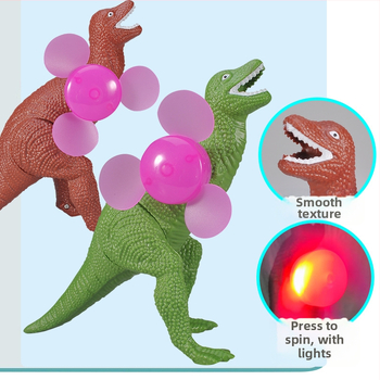 Rankinis dinozaurų ventiliatorius - nešiojamas plastmasinis, apšvietimo funkcija, mini T-Rex žaislas