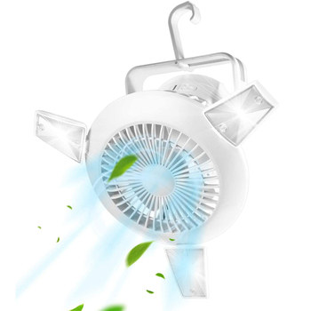 Εξωτερικός ηλιακός ανεμιστήρας κάμπινγκ με φως και εντομοαπωθητικό (LM-04U01T; ηλιακή φόρτιση 5V 100mA; USB φόρτιση 5V 2A (4–6 ώρες φόρτιση); Υλικό ABS)