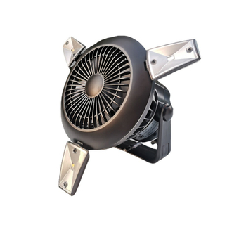 Εξωτερικός ηλιακός ανεμιστήρας κάμπινγκ με φως και εντομοαπωθητικό (LM-04U01T; ηλιακή φόρτιση 5V 100mA; USB φόρτιση 5V 2A (4–6 ώρες φόρτιση); Υλικό ABS)