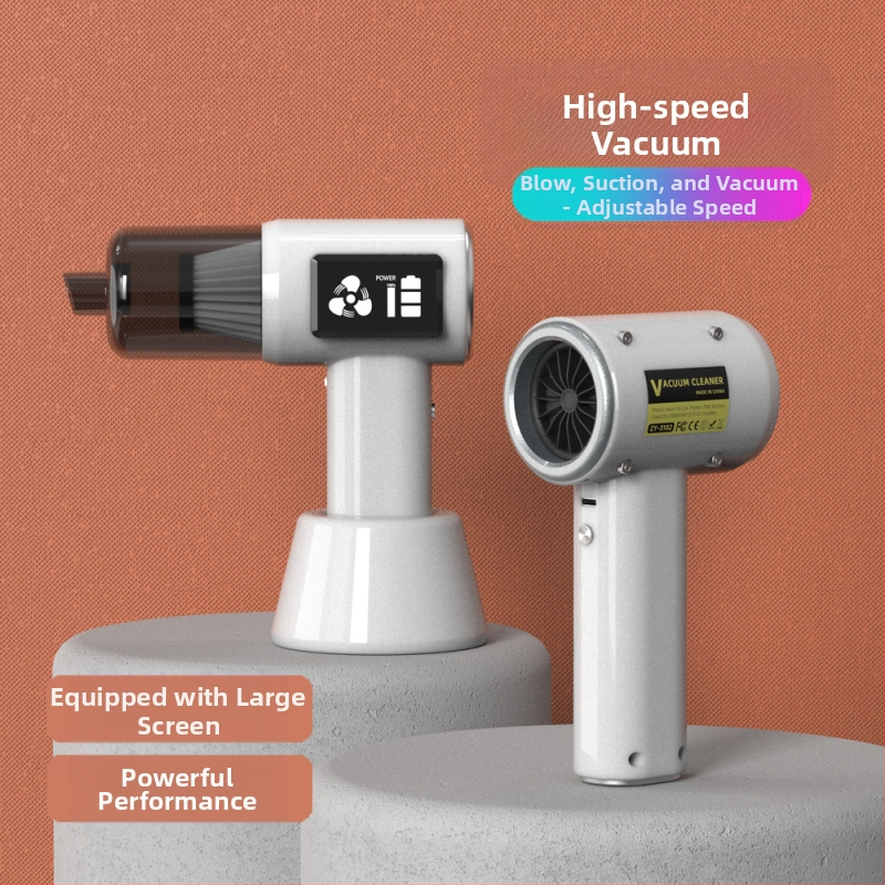 Bezvadu automobiļa putekļu sūcējs ar digitālo displeju, divējāda izmantošana auto un mājai, pārnēsājams, 60W, 6000Pa, uzlādējams