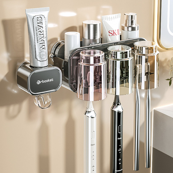 Automatinis dantų pastos išspaudimo įrenginys, sieninis siurbimas, šepetėlių ir pastos laikiklis, licencijuojamas privatus ženklas