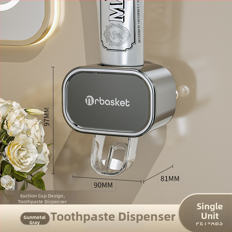 Automatinis dantų pastos išspaudimo įrenginys, sieninis siurbimas, šepetėlių ir pastos laikiklis, licencijuojamas privatus ženklas