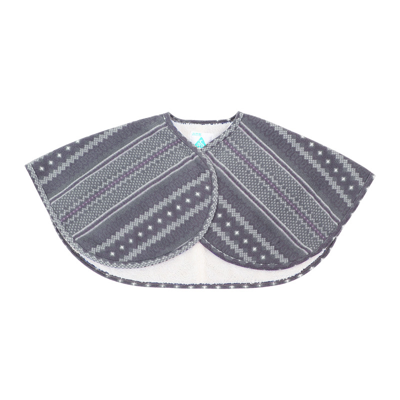 Unisex dvostrano velur topli šal-pončo s geometrijskim uzorkom, elegantan zimski dodatak