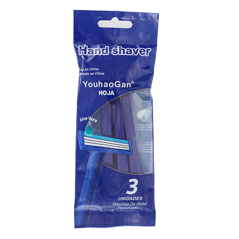 YOUHAOGAN ανδρικό ξυριστικό μίας χρήσης με λεπίδες από ανοξείδωτο ατσάλι τριών στρώσεων, σετ 3 τεμαχίων