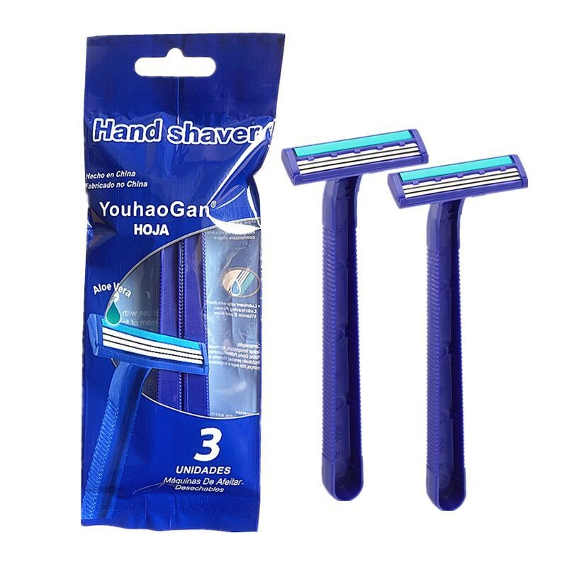 YOUHAOGAN ανδρικό ξυριστικό μίας χρήσης με λεπίδες από ανοξείδωτο ατσάλι τριών στρώσεων, σετ 3 τεμαχίων