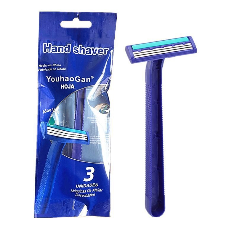 YOUHAOGAN ανδρικό ξυριστικό μίας χρήσης με λεπίδες από ανοξείδωτο ατσάλι τριών στρώσεων, σετ 3 τεμαχίων