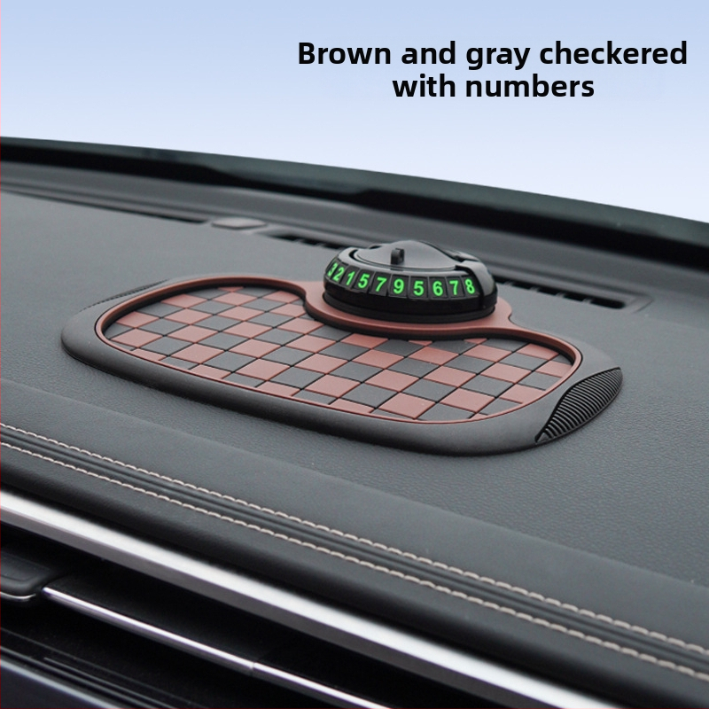 Automobilio neslystantis kilimėlis su šachmatų raštu, telefono laikiklis ir saugojimo kilimėlis prietaisų skydelyje; PVC medžiaga, pritaikymas, logotipo spausdinimas