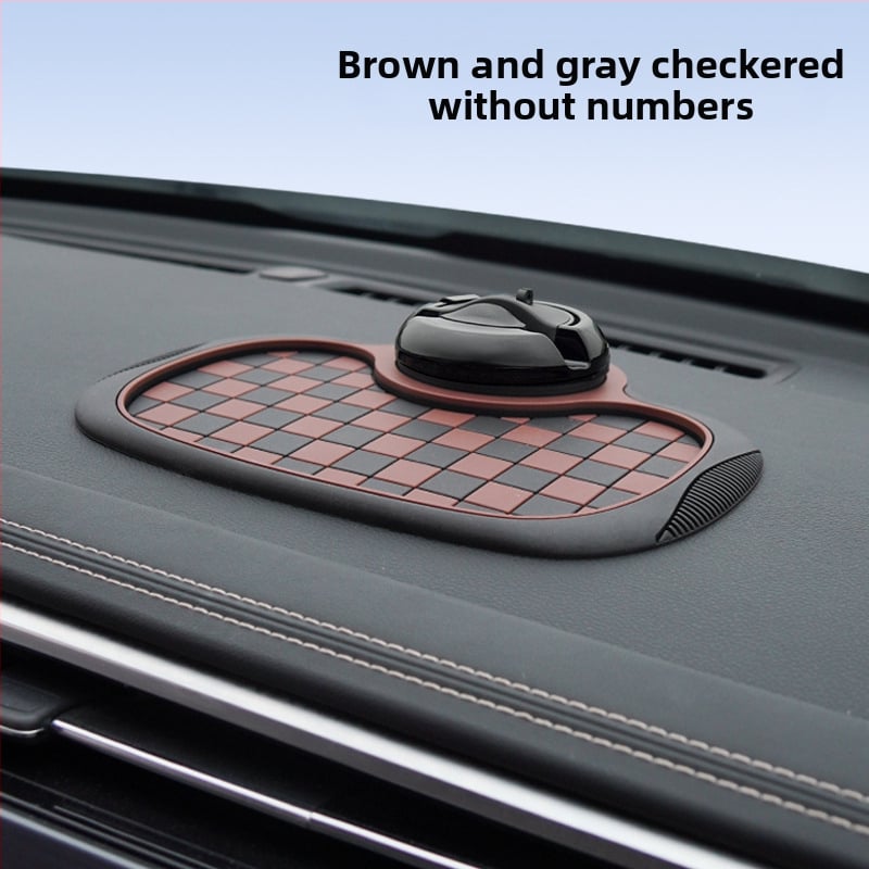 Automobilio neslystantis kilimėlis su šachmatų raštu, telefono laikiklis ir saugojimo kilimėlis prietaisų skydelyje; PVC medžiaga, pritaikymas, logotipo spausdinimas