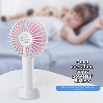 N15 rankinis USB įkraunamas ventiliatorius, 4 mentelės, brushless variklis, 3 greičiai, įmontuota baterija 1000–1200mAh, telefono laikiklis