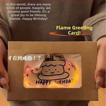 White ze Пламъчна поздравителна картичка – DIY, горещо щампована върху хартия за рожден ден