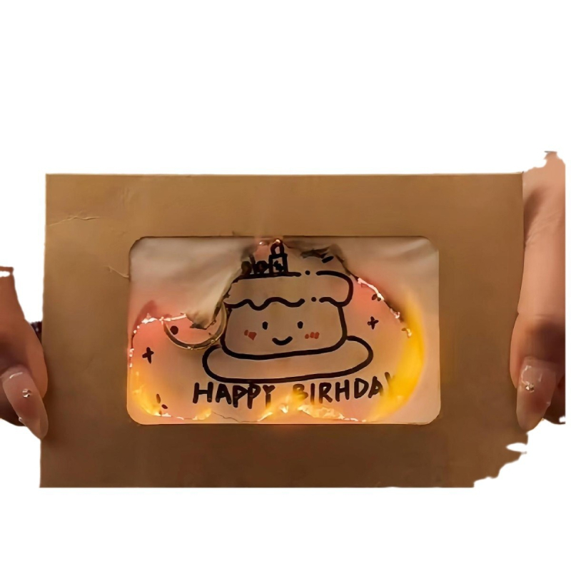 White ze Пламъчна поздравителна картичка – DIY, горещо щампована върху хартия за рожден ден