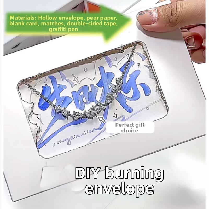 White ze Пламъчна поздравителна картичка – DIY, горещо щампована върху хартия за рожден ден