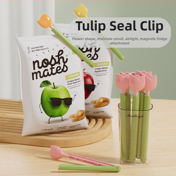 Flying Rabbit – Maisto pakuotės klipsas – modernus minimalistinis dizainas, 5 vnt. komplektas, logotipo pritaikymas, tinkamas privatiniam prekės ženklui