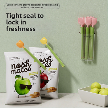 Flying Rabbit – Maisto pakuotės klipsas – modernus minimalistinis dizainas, 5 vnt. komplektas, logotipo pritaikymas, tinkamas privatiniam prekės ženklui