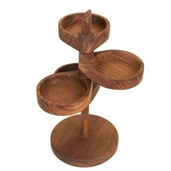 Ξύλινο επιτραπέζιο ράφι για κοσμήματα, σε στυλ Instagram, 4 επίπεδα, δημιουργικός οργανωτής για κοσμήματα και μικροαντικείμενα