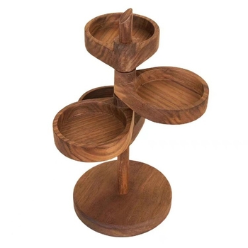 Ξύλινο επιτραπέζιο ράφι για κοσμήματα, σε στυλ Instagram, 4 επίπεδα, δημιουργικός οργανωτής για κοσμήματα και μικροαντικείμενα