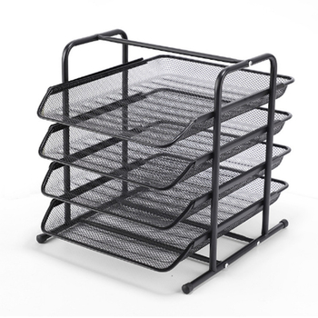 Метален рафт за файлове в колонна конфигурация, 4 нива, модел CQY-2004-4, персонализация по заявка