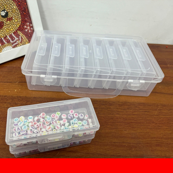Stolna kutija za pohranu, 8 pregrada, model 105, PP plastika, s poklopcem, otpornost na prašinu, kapacitet 2 L