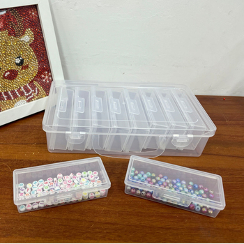 Κουτί αποθήκευσης γραφείου, μοντέλο 105, 8 διαμερίσματα, PP πλαστικό, με καπάκι, ανθεκτικό στη σκόνη, χωρητικότητα 2 L