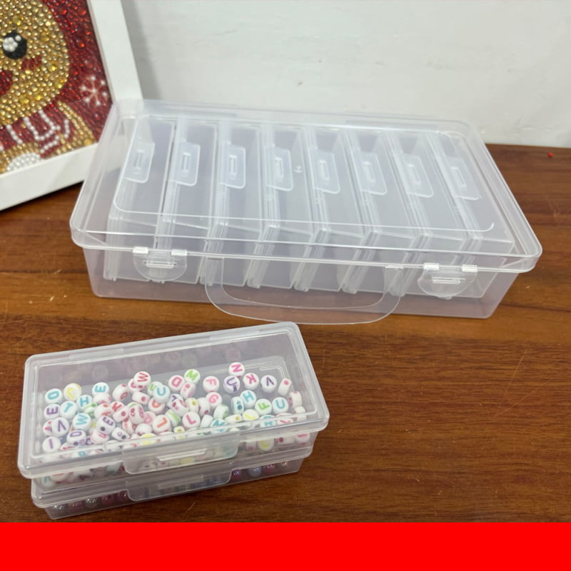 Stolna kutija za pohranu, 8 pregrada, model 105, PP plastika, s poklopcem, otpornost na prašinu, kapacitet 2 L