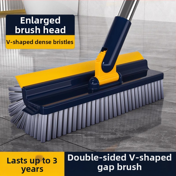 Grīdas suka ar garu rokturi un klipu, tīrīšanai flīžu šuvēm, stūriem un grīdas rievojumiem | Plastmasa, 300 g