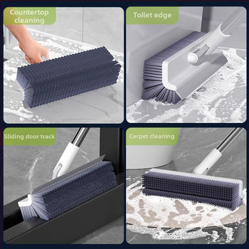 Grīdas suka ar garu rokturi un klipu, tīrīšanai flīžu šuvēm, stūriem un grīdas rievojumiem | Plastmasa, 300 g