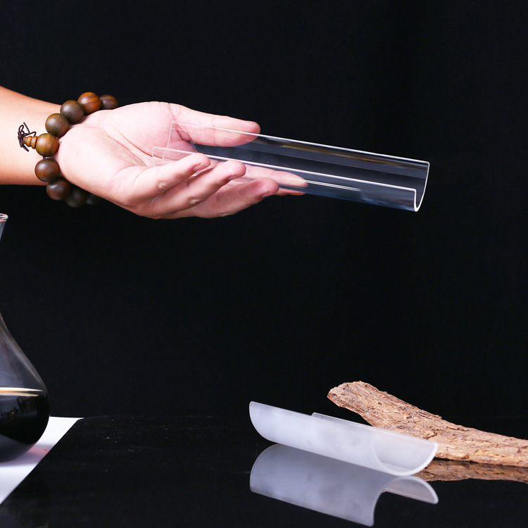 Japonų stiliaus karščiu atsparus stiklo arbatos šaukštelis, rankų darbo, arbatos ceremonijai, su atspausdintu logotipu