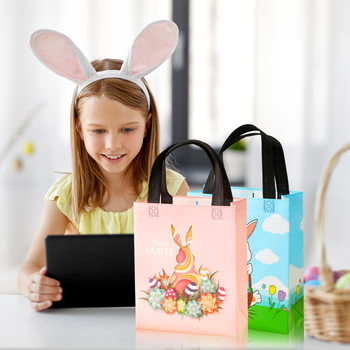 Τσάντα δώρου από μη υφαντό ύφασμα με σχέδιο καρτούν, εκτύπωση θερμικής μεταφοράς, με βάση και πλευρές, προσαρμόσιμη — Μάρκα Fuxin Fulong