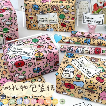 Zheng cheng Graffiti опаковъчна хартия комплект — подаръчна опаковка, 6 листа с двустранна лента; 4 листа с двустранна лента