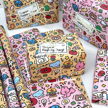 Zheng cheng Graffiti опаковъчна хартия комплект — подаръчна опаковка, 6 листа с двустранна лента; 4 листа с двустранна лента