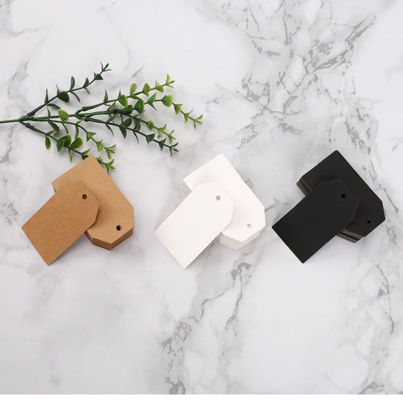 Etichete atârnate cu formă neregulată, din placă de cupru autocolantă, cu suport alb, etichete de ambalaj personalizabile; 0,08 mm grosime, rezistență la tracțiune 100, temperatură 60–80°C, 100 buc./pachet + sfoară 20 m