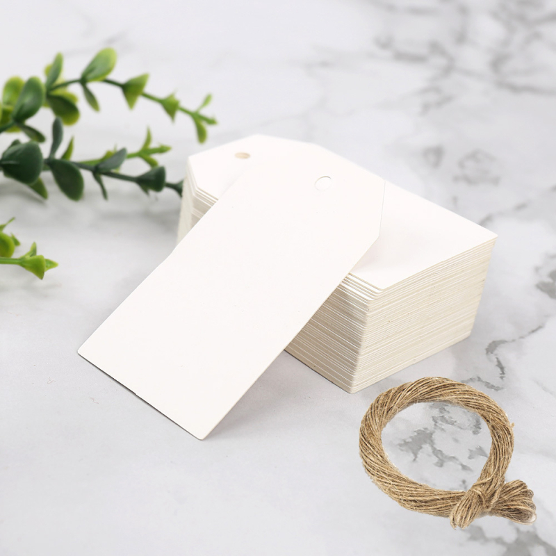 Etichete atârnate cu formă neregulată, din placă de cupru autocolantă, cu suport alb, etichete de ambalaj personalizabile; 0,08 mm grosime, rezistență la tracțiune 100, temperatură 60–80°C, 100 buc./pachet + sfoară 20 m