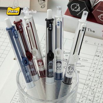 Gelio rašiklis Wheat and TACOTACO su avilių plokštelių tekstūra ir minkštu laikymu, 4 vnt. rinkinys sešiakampėje dėžutėje