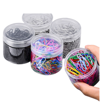 Westide metaliniai biuro klipsai – model Mixed color tube paper clip, 1 pakuotė