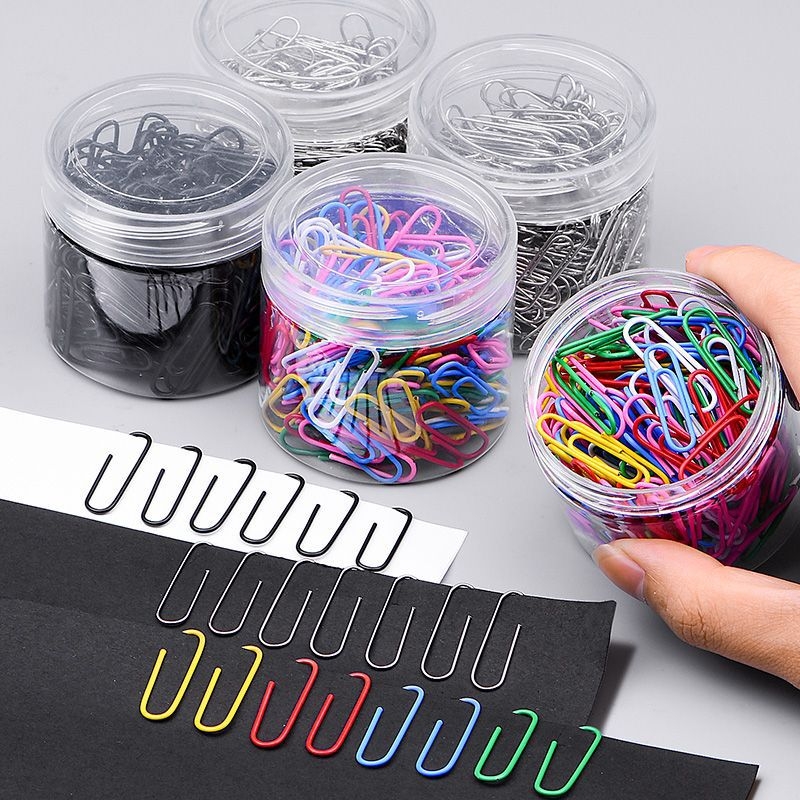 Westide metaliniai biuro klipsai – model Mixed color tube paper clip, 1 pakuotė