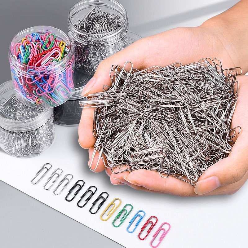 Westide metaliniai biuro klipsai – model Mixed color tube paper clip, 1 pakuotė